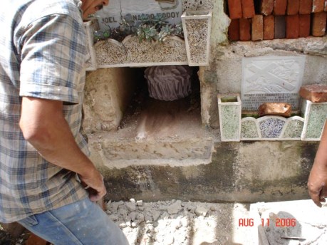 Her coffin was placed in this crypt, and then the crypt was sealed closed