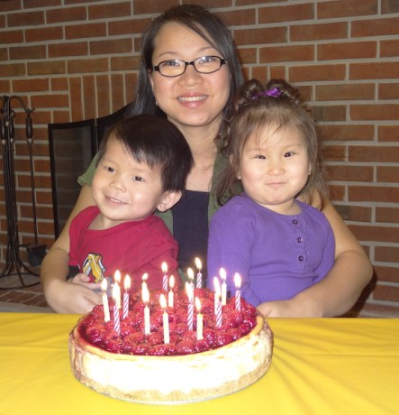 Her new baby brother and sister -- Jaden and Roslyn